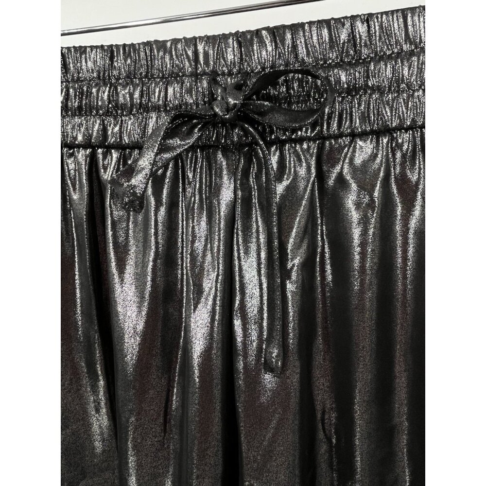 WAYF X JOURDAN SLOANE Women's Gunmetal Silver Metallic Chiffon Wide Leg Pants SM - Picture 3 of 7